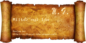 Miltényi Ida névjegykártya